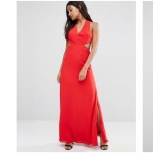 Fame and Partners red strapped dress